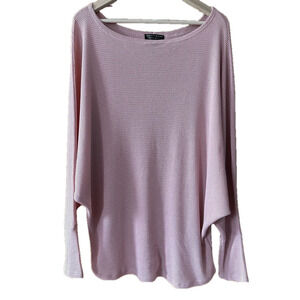 Streetwear Society Dolman Sleeves Long Sleeve Top Peach Pink Knit - Large